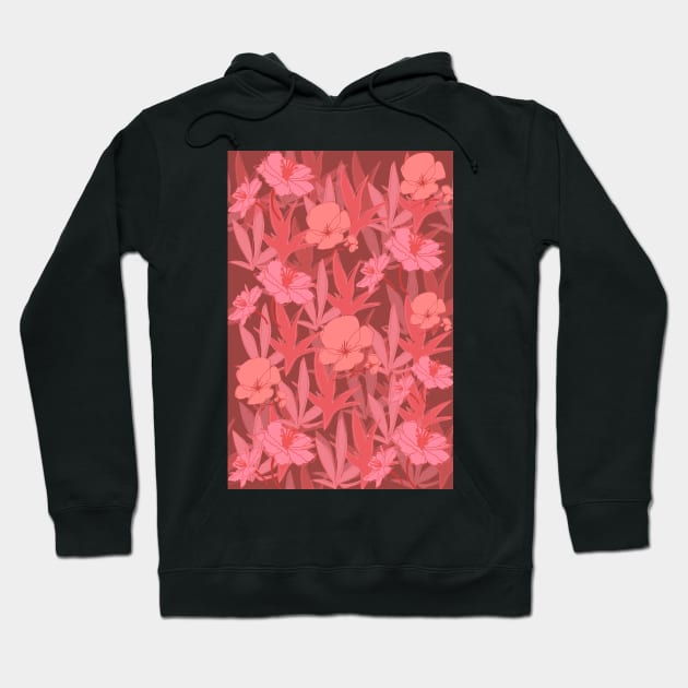 Pink flower pattern Hoodie by PedaDesign